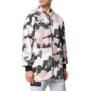 Letasca Mens Camouflage Loopback Cotton Jersey Hoodie Large Pink/Black